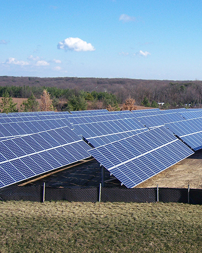 solar panels in field