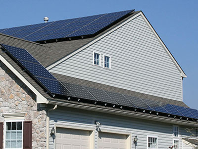 solar panels on roof